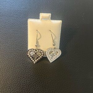 Heart-Shaped Silver Earrings